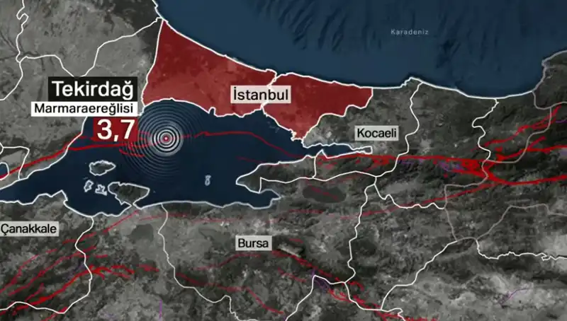 Marmara Denizi'nde Beklenmedik Bir Deprem: 3,7 Büyüklüğünde Sarsıntı Hissedildi